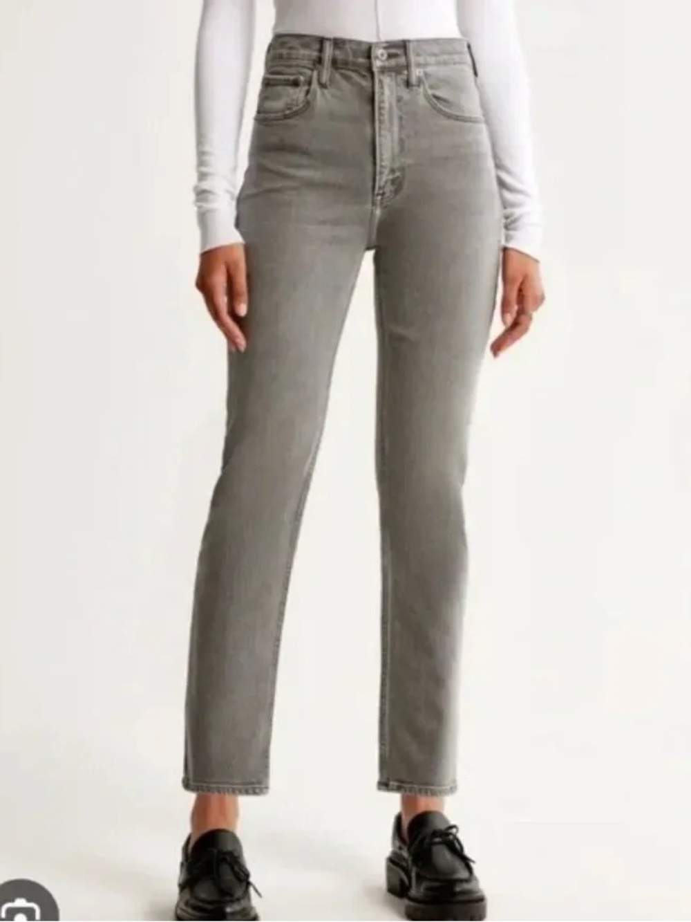 Abercrombie & Fitch Ankle Straight High Rise Curve Love Jeans Size 28/6L